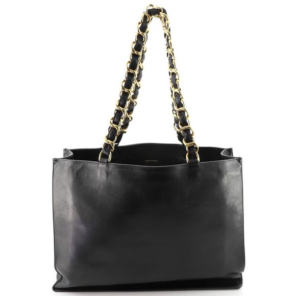 Chanel Vintage CC Chain Tote Lambskin XL Black - Picture 3 of 8